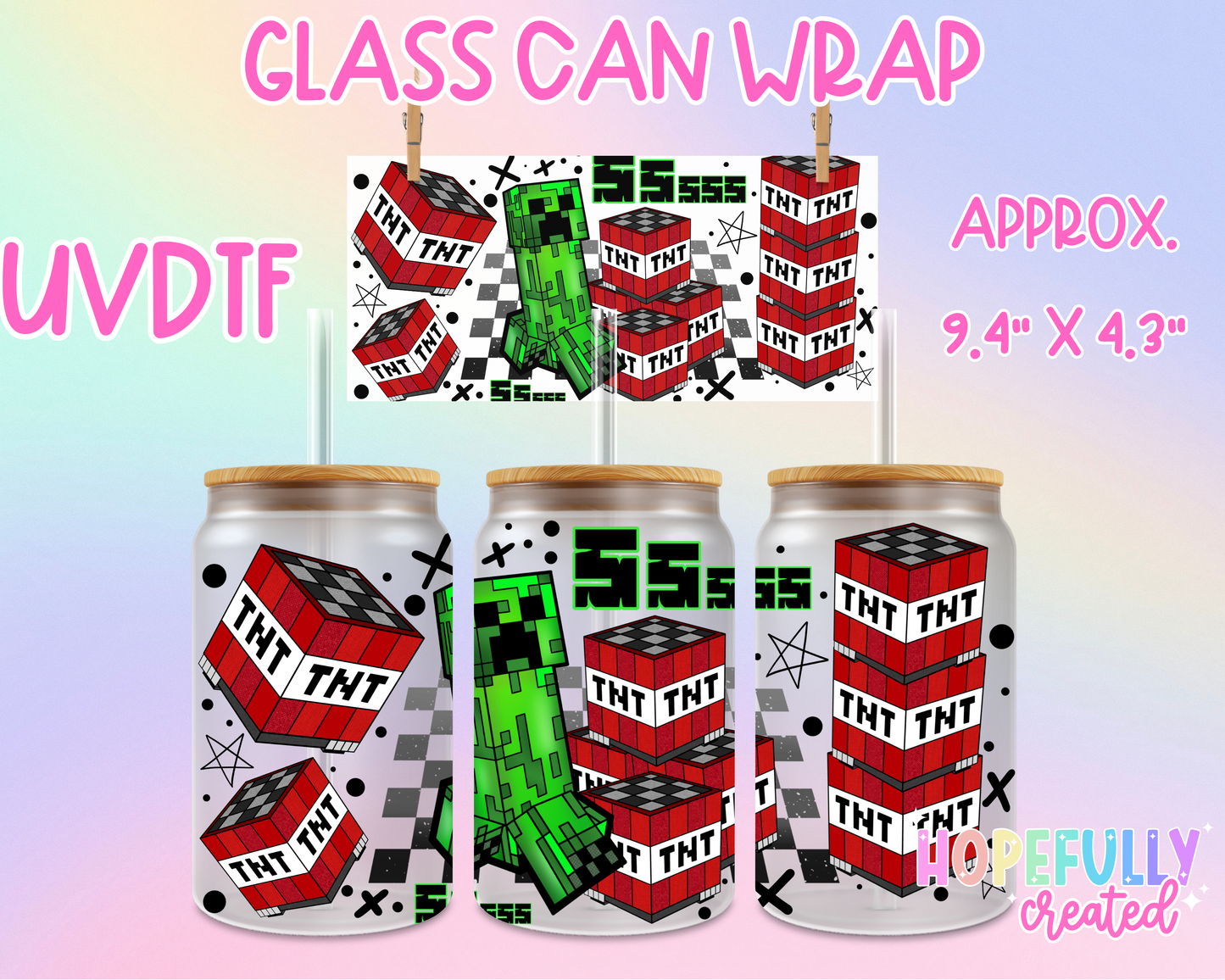 MineC UVDTF Glass Can Wrap