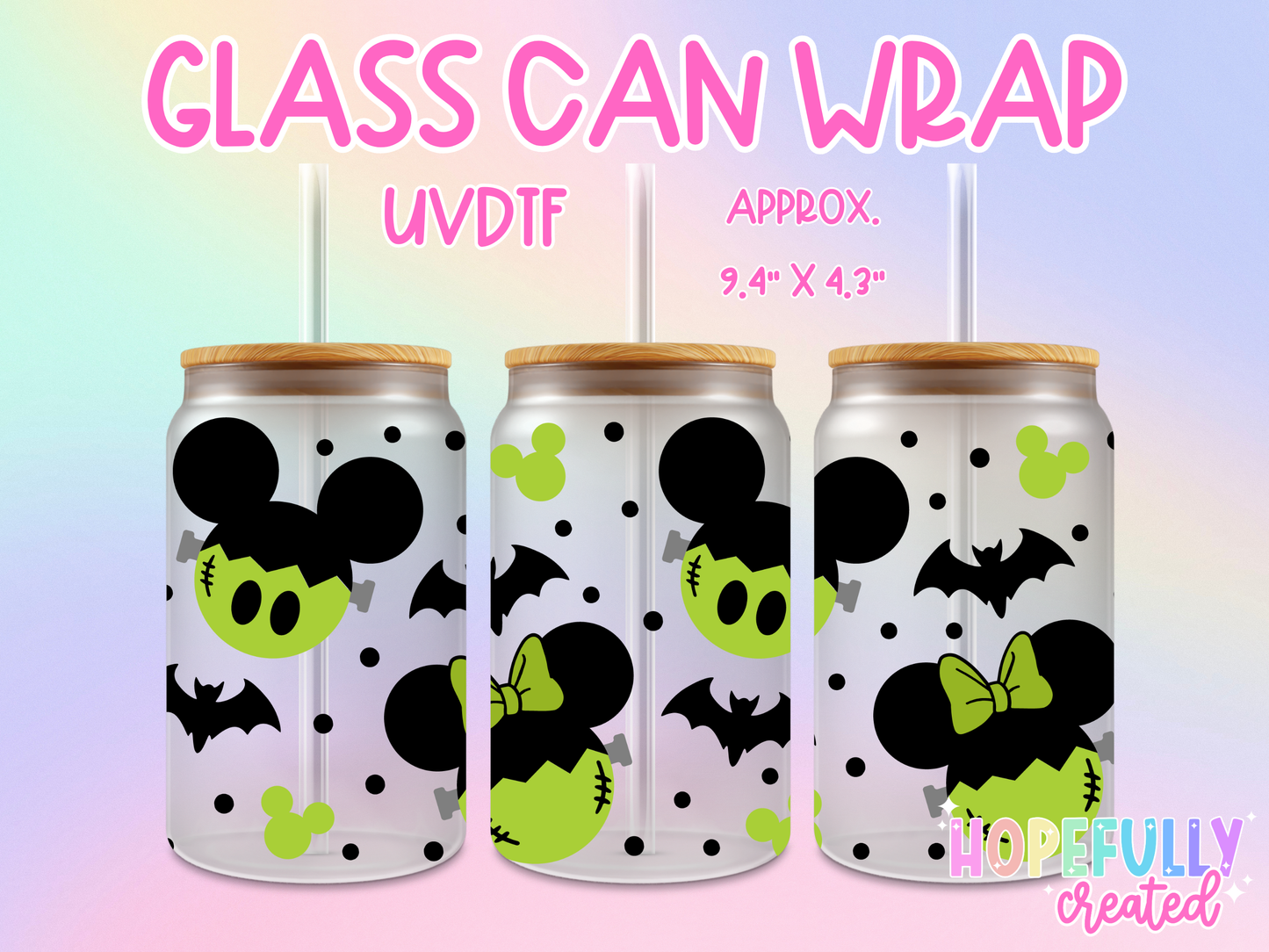 Frankenstein Mouse UVDTF Glass Can Wrap