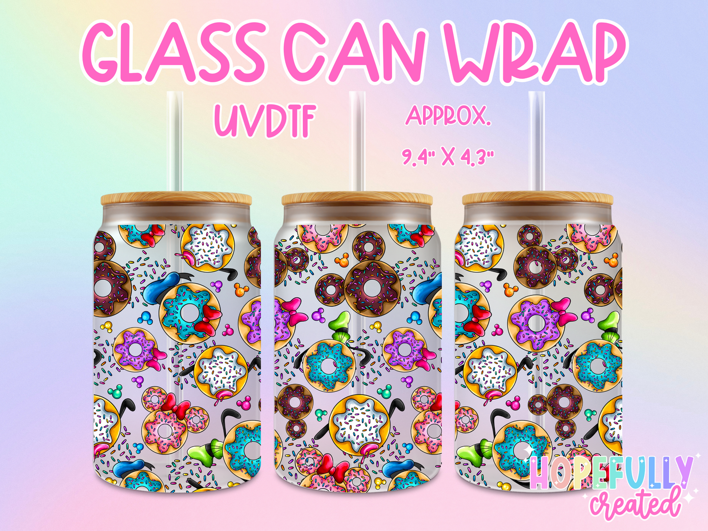 Donuts UVDTF Glass Can Wrap