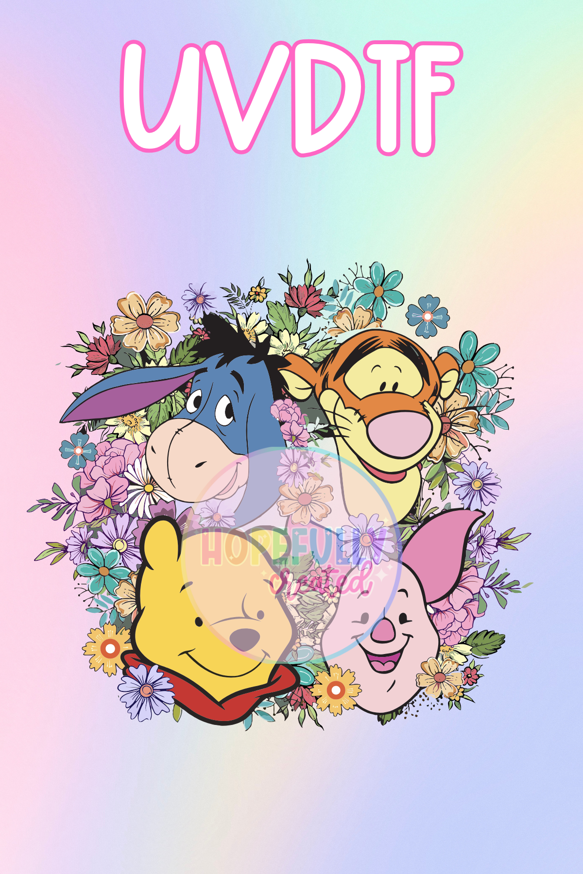 Floral Bear UVDTF Decal