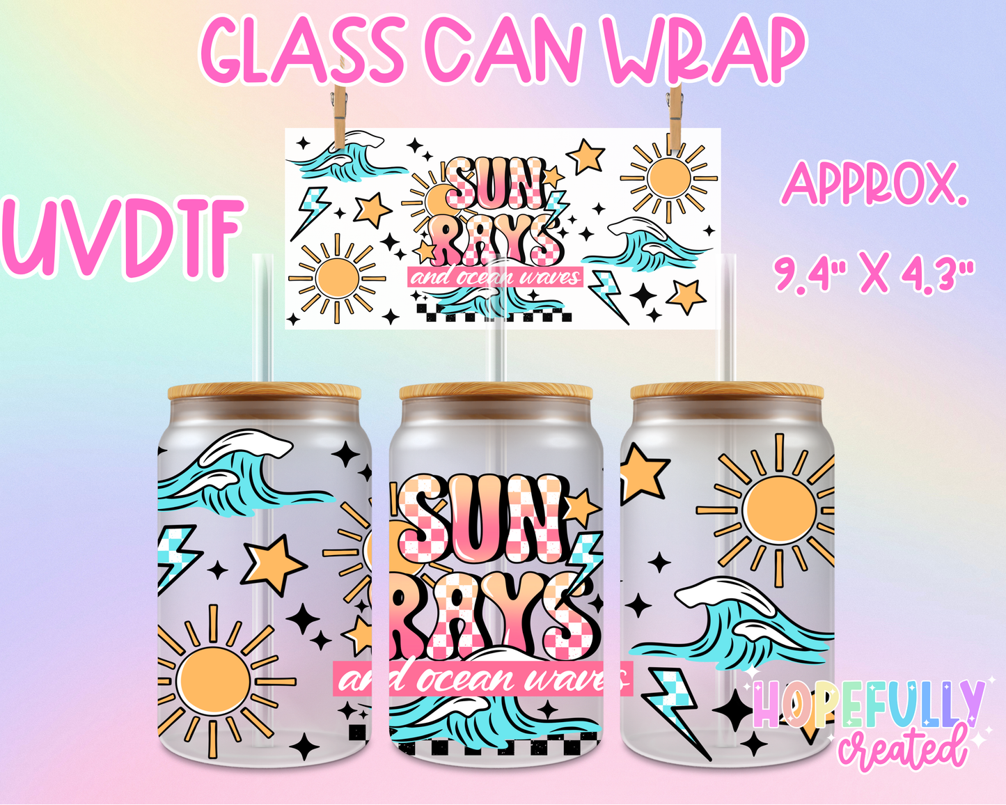 Sun Rays UVDTF Glass Can Wrap