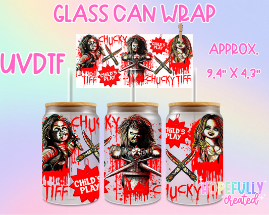 Chucky UVDTF Glass Can Wrap
