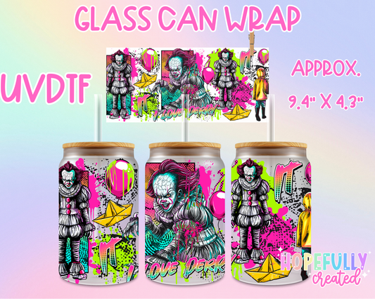 Clown UVDTF Glass Can Wrap