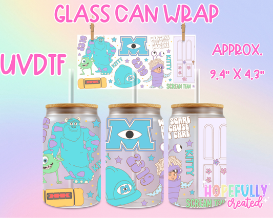 Monsters UVDTF Glass Can Wrap