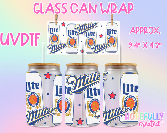 Miller UVDTF Glass Can Wrap