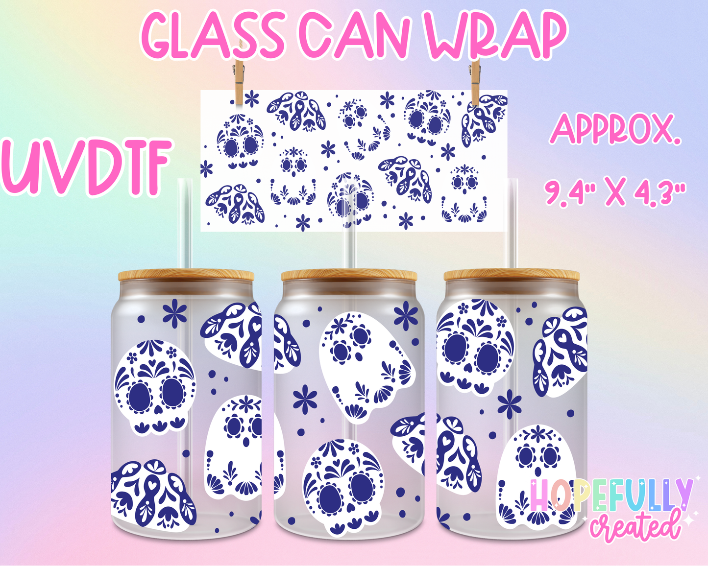 Ghost UVDTF Glass Can Wrap