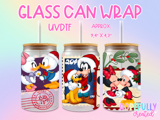 Christmas Stamps UVDTF Glass Can Wrap
