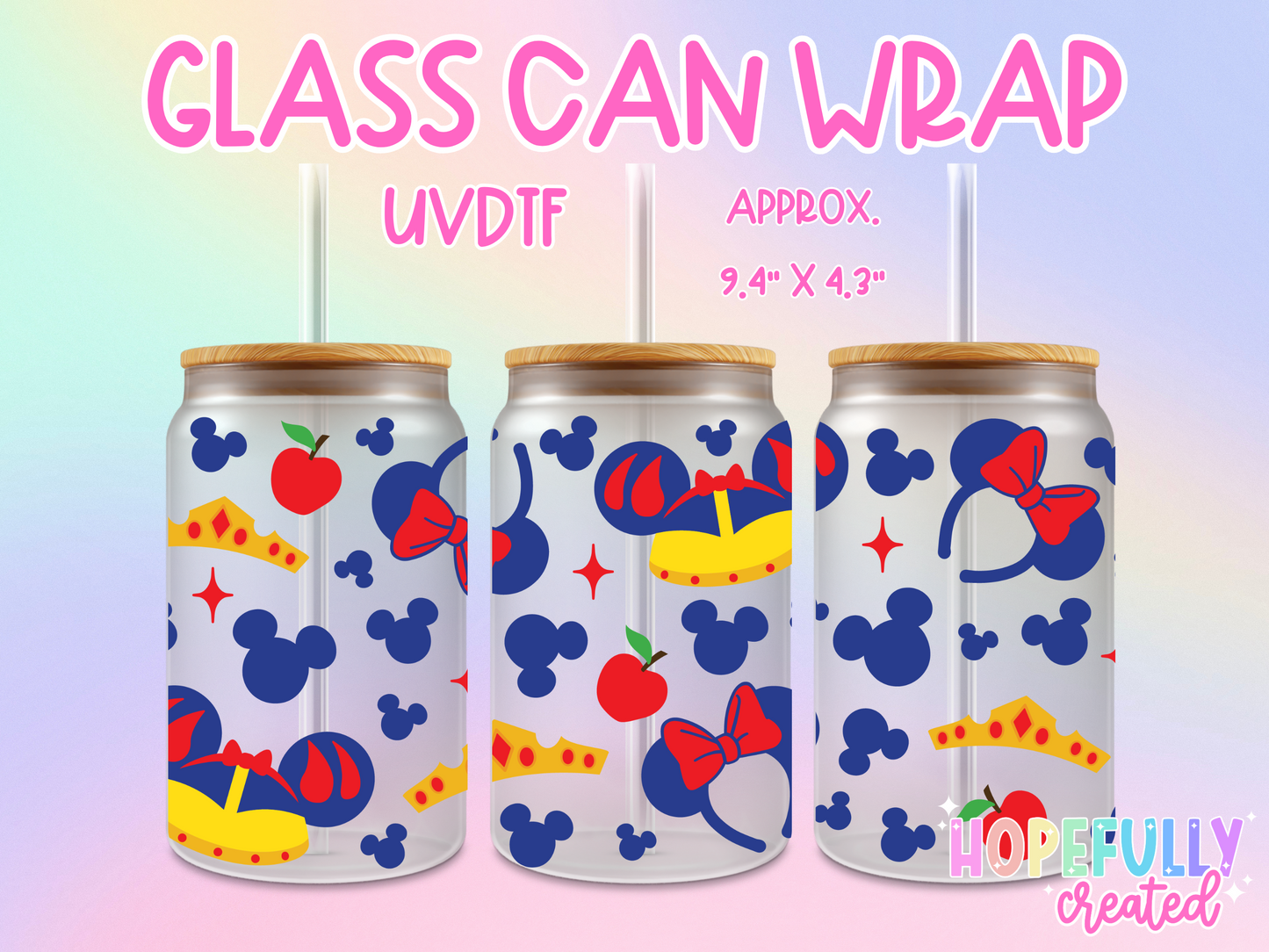 Snow W Headbands UVDTF Glass Can Wrap