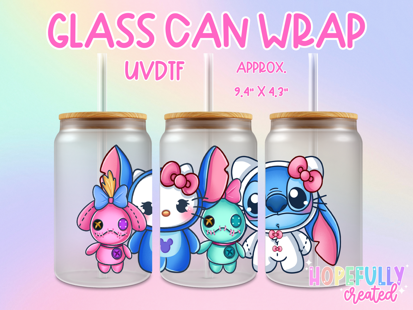 Alien and Kitty UVDTF Glass Can Wrap