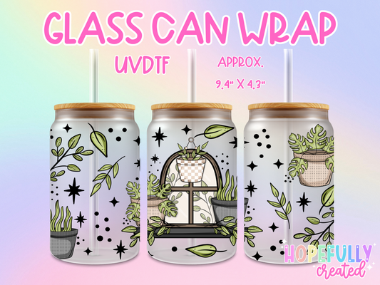 Plants UVDTF Glass Can Wrap