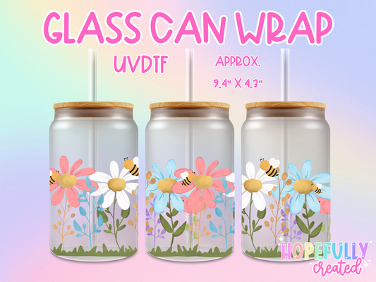 Spring Flowers UVDTF Glass Can Wrap