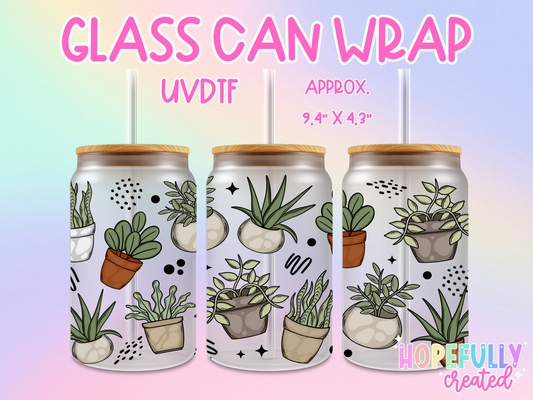 Plants UVDTF Glass Can Wrap