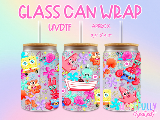 Sponge Friends UVDTF Glass Can Wrap