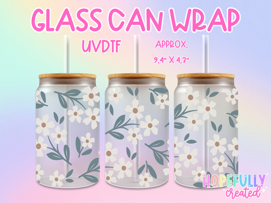 Daisy Simple UVDTF Glass Can Wrap