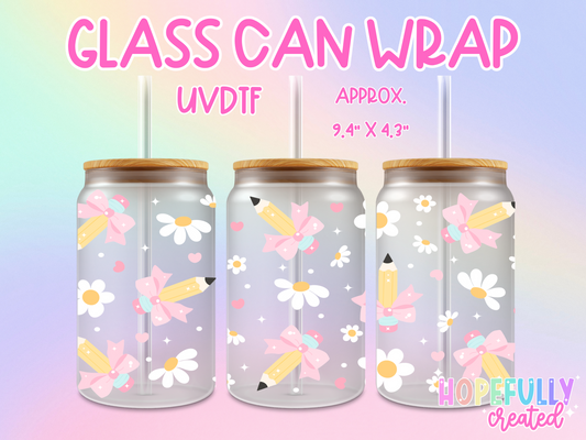 Pencil UVDTF Glass Can Wrap