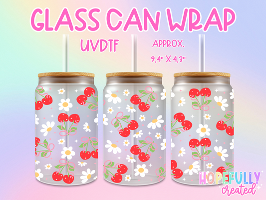 Cherry UVDTF Glass Can Wrap