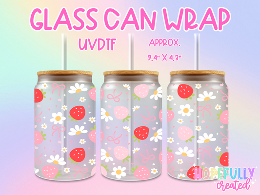 Strawberry UVDTF Glass Can Wrap