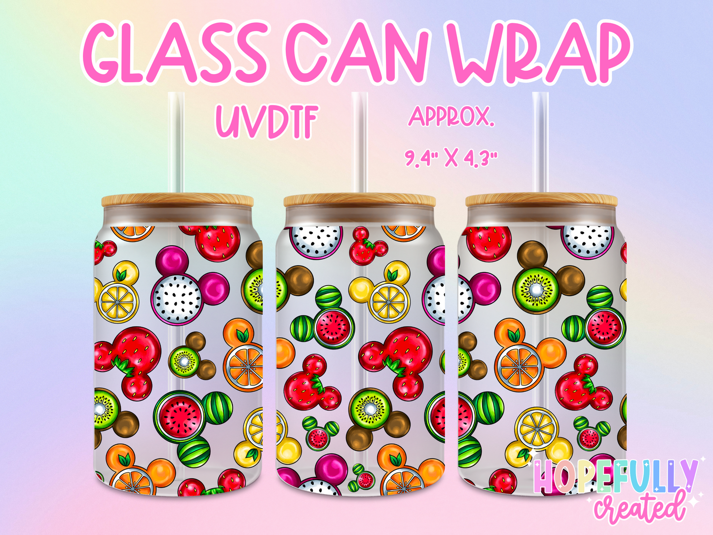 Fruits UVDTF Glass Can Wrap