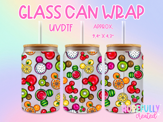 Fruits UVDTF Glass Can Wrap