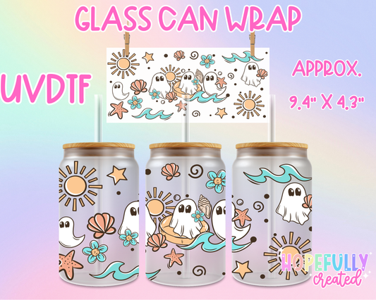 Beach Ghosts UVDTF Glass Can Wrap