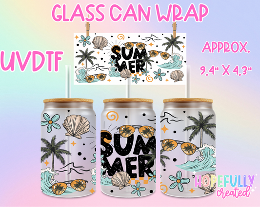 Summer UVDTF Glass Can Wrap