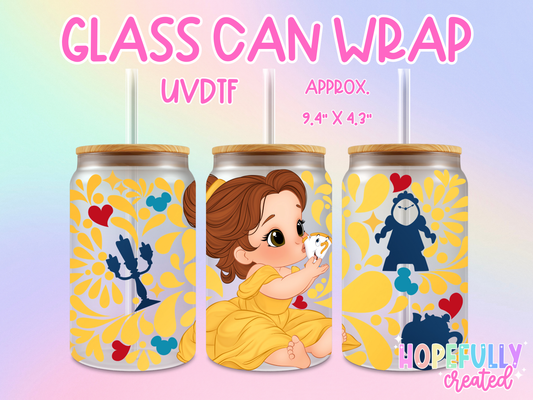Princess Belle UVDTF Glass Can Wrap