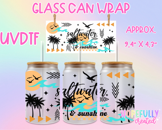 Saltwater and Sunshine UVDTF Glass Can Wrap