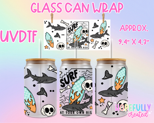 Surf UVDTF Glass Can Wrap