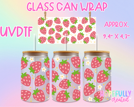 Strawberries UVDTF Glass Can Wrap