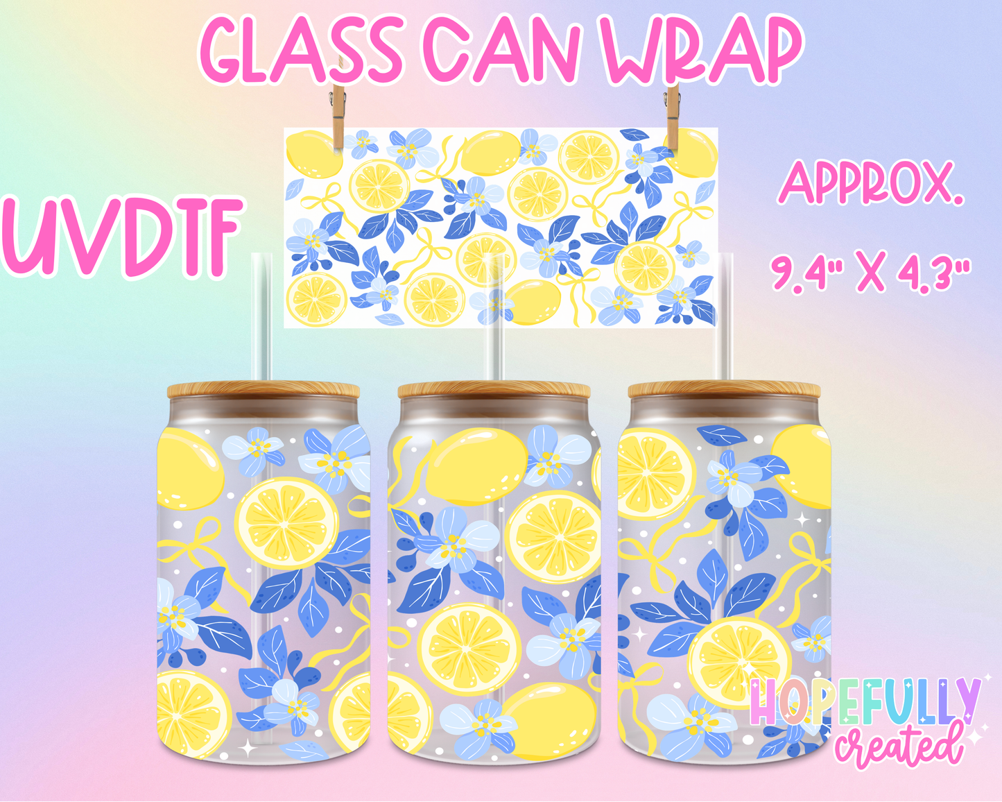 Lemons UVDTF Glass Can Wrap