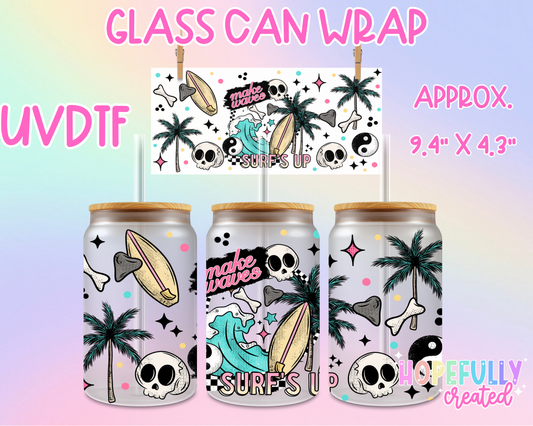 Make Waves UVDTF Glass Can Wrap