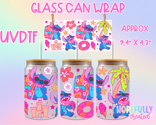 Summer Alien UVDTF Glass Can Wrap